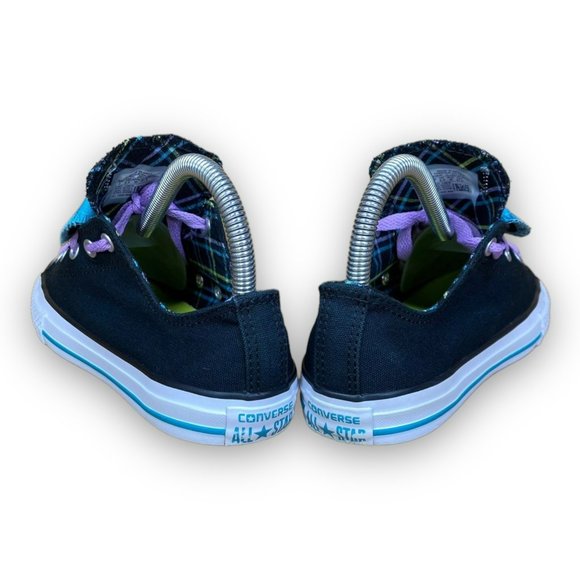 Converse Chuck Taylor All Star Sneakers 655324F Double Tongue Black Blue Youth 3 - Picture 4 of 8